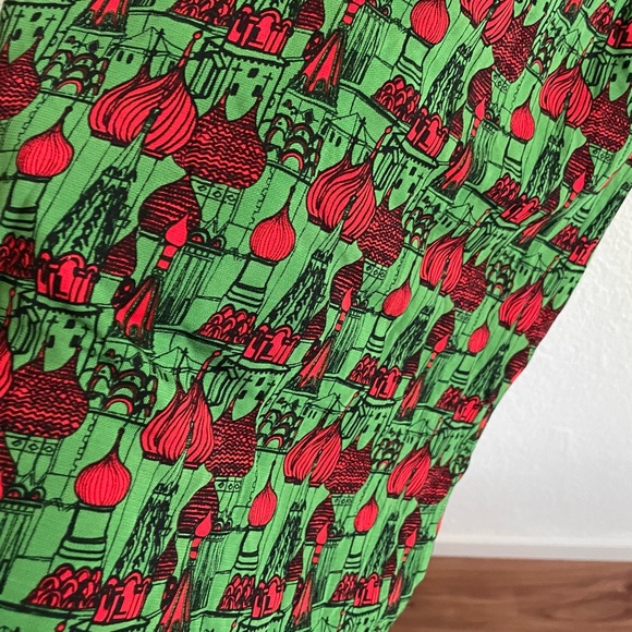 Issa London Green Red Print Dress Size 2 - Picture 7 of 9